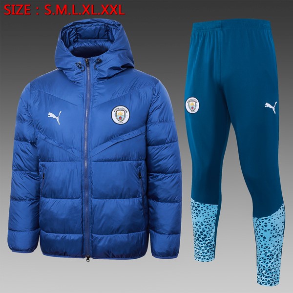 Daunenmantel Manchester City Komplett Set 2024-25 Blau 2